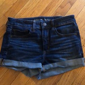dark wash AE shorts